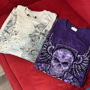 Graphic Kids Shirts - Grey and Purple